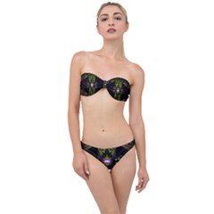 Fractal Green Tin Pattern Texture Classic Bandeau Bikini Set