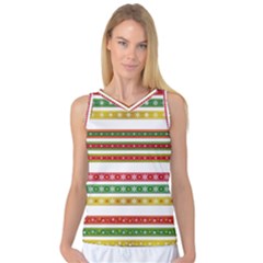 Christmas Ribbons Christmas Gold Women s Basketball Tank Top