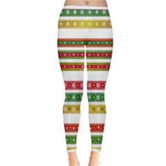 Christmas Ribbons Christmas Gold Inside Out Leggings by Wegoenart