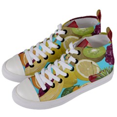 Fruit Picture Drawing Illustration Women s Mid-top Canvas Sneakers by Wegoenart