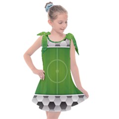 Background Sports Soccer Football Kids  Tie Up Tunic Dress by Wegoenart