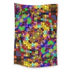 Color Mosaic Background Wall Large Tapestry by Wegoenart