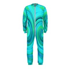 Groovy Cool Abstract Aqua Liquid Art Swirl Painting Onepiece Jumpsuit (kids) by myrubiogarden