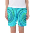 Groovy Cool Abstract Aqua Liquid Art Swirl Painting Women s Basketball Shorts View1