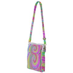 Groovy Abstract Pink And Blue Liquid Swirl Painting Multi Function Travel Bag by myrubiogarden