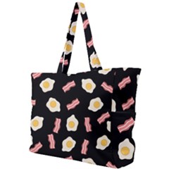 Bacon And Egg Pop Art Pattern Simple Shoulder Bag by Valentinaart