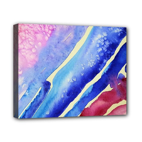 Painting Abstract Blue Pink Spots Canvas 10  X 8  (stretched) by Pakrebo