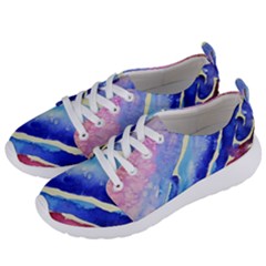 Painting Abstract Blue Pink Spots Women s Lightweight Sports Shoes by Pakrebo