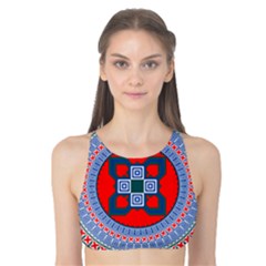 Design Circular Aztec Symbol Tank Bikini Top by Pakrebo