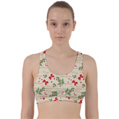 Christmas Paper Scrapbooking Back Weave Sports Bra by Pakrebo