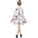 Floral Backdrop Pattern Flower Kids  Quarter Sleeve Shirt Dress View2