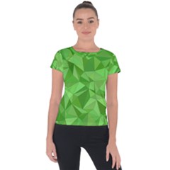 Mosaic Tile Geometrical Abstract Short Sleeve Sports Top  by Pakrebo