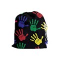 Handprints Hand Print Colourful Drawstring Pouch (Large) View1