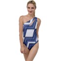 Geometric Fabric Texture Diagonal To One Side Swimsuit View1