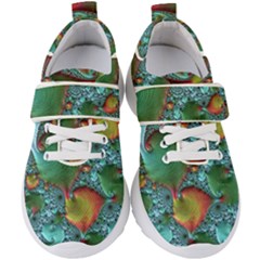 Fractal Art Colorful Pattern Kids  Velcro Strap Shoes by Pakrebo