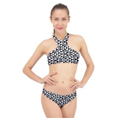 Geometric Tile Background High Neck Bikini Set