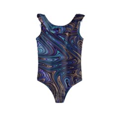 Fractal Art Artwork Globular Kids  Frill Swimsuit