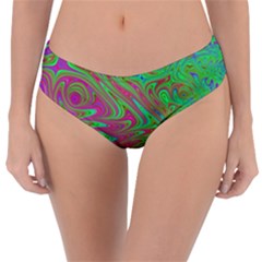 Fractal Art Neon Green Pink Reversible Classic Bikini Bottoms