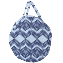 Textile Texture Fabric Zigzag Blue Giant Round Zipper Tote by Pakrebo