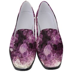 Amethyst Purple Violet Geode Slice Women s Classic Loafer Heels by genx