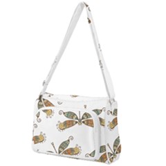 Pattern Dragonfly Background Front Pocket Crossbody Bag by Pakrebo