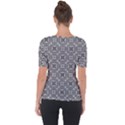 Black White Geometric Background Shoulder Cut Out Short Sleeve Top View2