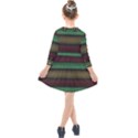 Stripes Green Red Yellow Grey Kids  Quarter Sleeve Shirt Dress View2