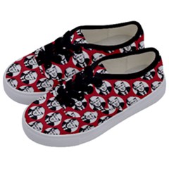 Trump Retro Face Pattern Maga Red Us Patriot Kids  Classic Low Top Sneakers by snek