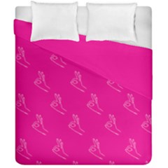 A-ok Perfect Handsign Maga Pro-trump Patriot On Pink Background Duvet Cover Double Side (california King Size) by snek