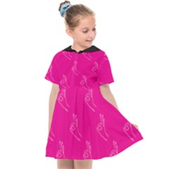 A-ok Perfect Handsign Maga Pro-trump Patriot On Pink Background Kids  Sailor Dress by snek