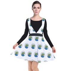 Apu Apustaja With Banana Phone Wall Eyed Pepe The Frog Pattern Kekistan Plunge Pinafore Dress by snek