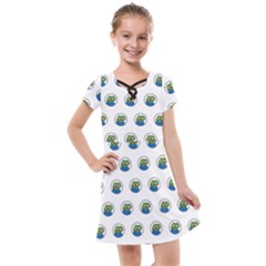 Apu Apustaja With Banana Phone Wall Eyed Pepe The Frog Pattern Kekistan Kids  Cross Web Dress by snek