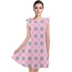 Kekistan Logo Pattern On Pink Background Tie Up Tunic Dress by snek