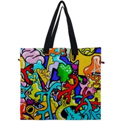 Graffiti Abstract With Colorful Tubes And Biology Artery Theme Canvas Travel Bag by genx