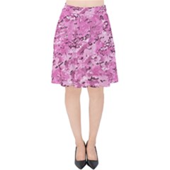 Pink Camouflage Army Military Girl Velvet High Waist Skirt by snek