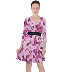 Standard Violet Pink Camouflage Army Military Girl Ruffle Dress by snek