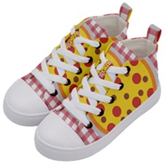 Pizza Table Pepperoni Sausage Kids  Mid-top Canvas Sneakers by Pakrebo