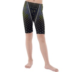 Fractal Hexagon Geometry Hexagonal Kids  Mid Length Swim Shorts