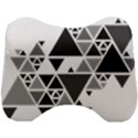 Gray Triangle Puzzle Head Support Cushion View1