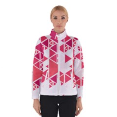 Red Triangle Pattern Winter Jacket by Mariart