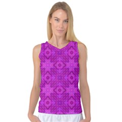 Magenta Mosaic Pattern Triangle Women s Basketball Tank Top by Pakrebo