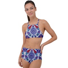 Art Artistic Ceramic Colorful High Waist Tankini Set by Pakrebo