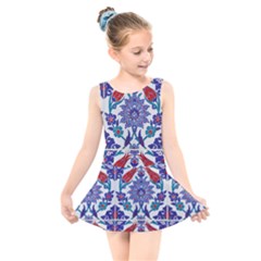 Art Artistic Ceramic Colorful Kids  Skater Dress Swimsuit by Pakrebo