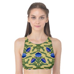 Pattern Thistle Structure Texture Tank Bikini Top by Pakrebo