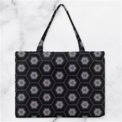 Geometric Pattern - Black Zipper Medium Tote Bag by WensdaiAmbrose