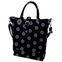 Geometric Pattern - Black Buckle Top Tote Bag View1