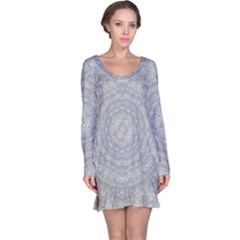 Lace Flower Planet And Decorative Star Long Sleeve Nightdress by pepitasart