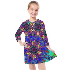 Fractal Art Pictures Digital Art Kids  Quarter Sleeve Shirt Dress