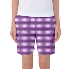 Purple Gingham Women s Basketball Shorts by retrotoomoderndesigns