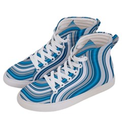 Blue Wave Surges On Women s Hi-top Skate Sneakers by WensdaiAmbrose